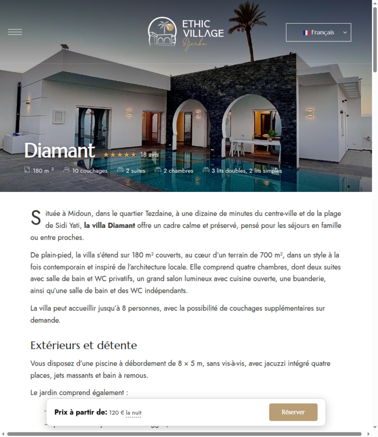 Ethic Village Djerba — Résidence de villas avec piscine privée à Djerba