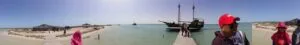 Îlot Ras Rmel — Panorama sable et bateaux | Djerba